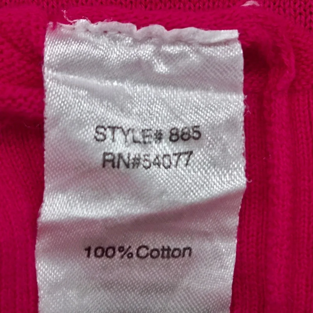 Cabi Cardigan Women Large Pink 100%‎ Cotton V-Neck Button Front Ribbed Knit 885